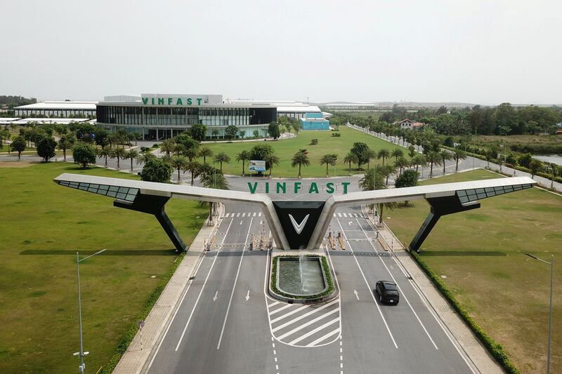 Outside VinFast's factory in Haiphong. Reuters
