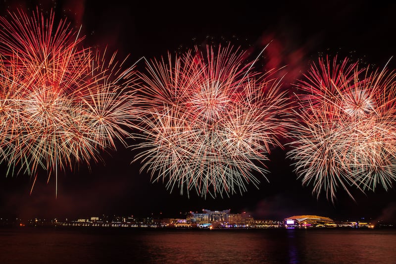 Yas Bay Waterfront's impressive display was watched by crowds of people.