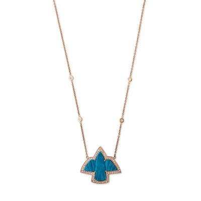 Turquoise and diamond thunderbird necklace by Jacquie Aiche