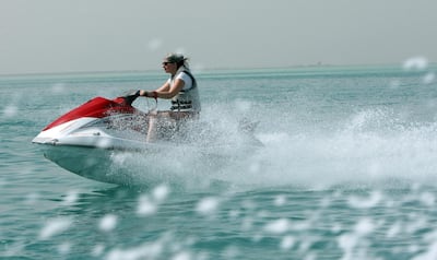 ABU DHABI - JULY 3,2010 - Jet ski tour along the Abu Dhabi Islands. ( Paulo Vecina/The National ) 