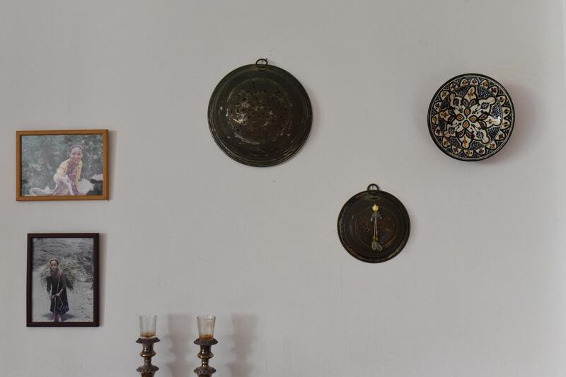 Momentos from Morocco adorn the wall of Moshe Shitrit's home in Tel Aviv. Rosie Scammell for the National