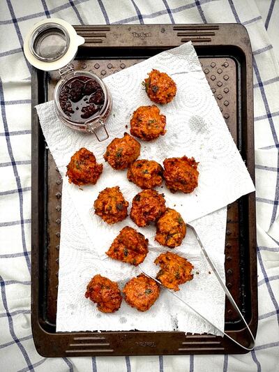 Indo-Italian chicken and turkey mince fritters. Photo: Nicole Barua