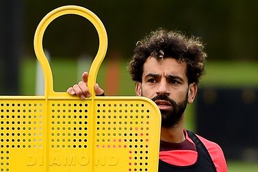 KIRKBY, ENGLAND - OCTOBER 14: (THE SUN OUT, THE SUN ON SUNDAY OUT) Mohamed Salah of Liverpool during a training session at AXA Training Centre on October 14, 2022 in Kirkby, England. (Photo by Andrew Powell/Liverpool FC via Getty Images)