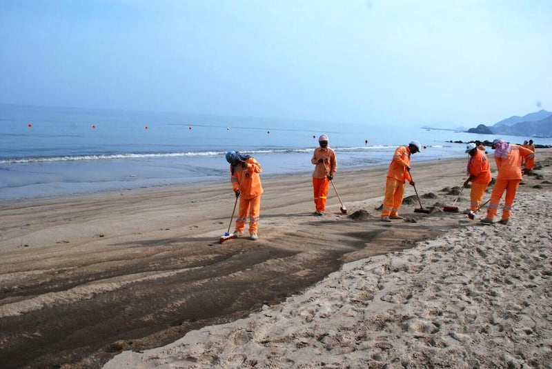 Tanker crews get rid of waste in international waters at night to avoid charges at the port. Courtesy Dibba Municipality 