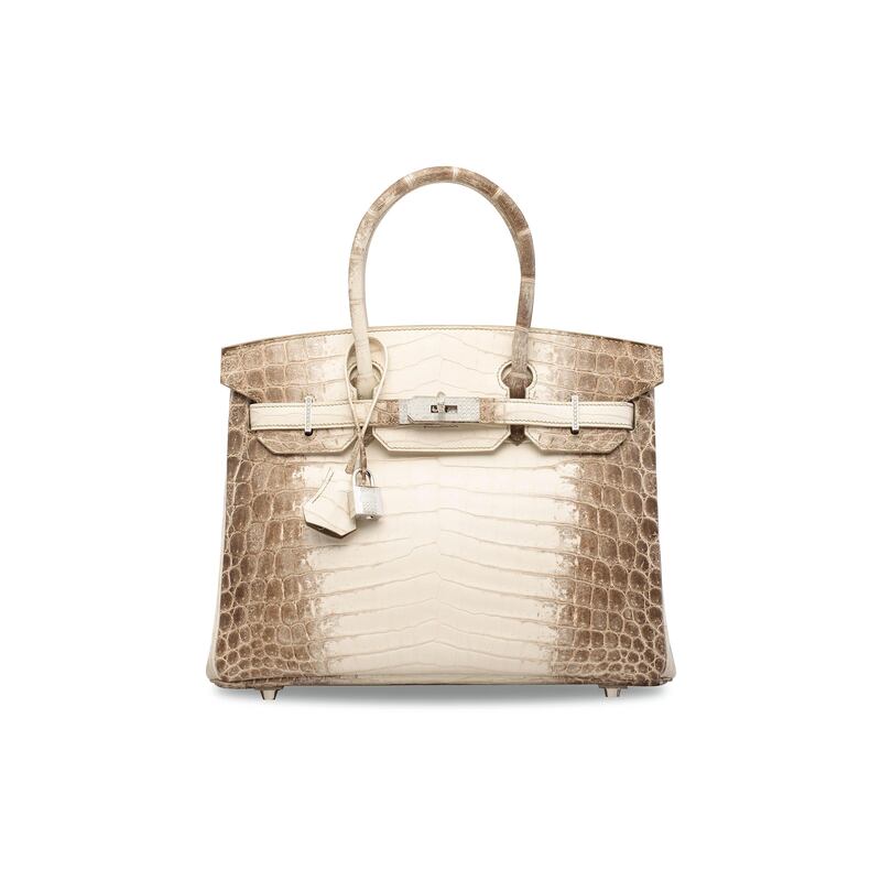 A Himalaya Birkin, which is the most expensive bag to ever be sold at auction.