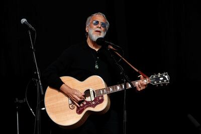 Yusof Islam, formerly known as Cat Stevens, performs at the national remembrance service for victims of the mosque attacks, at Hagley Park in Christchurch, New Zealand March 29, 2019. REUTERS/Edgar Su