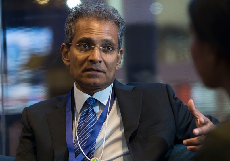 Dubai, United Arab Emirates -Interview with Paddy Padmanathan, President and CEO of  ACWA Power at WETEX, Dubai International Convention and Exhibition Centre.  Leslie Pableo for The National for Jennifer Ghana's story