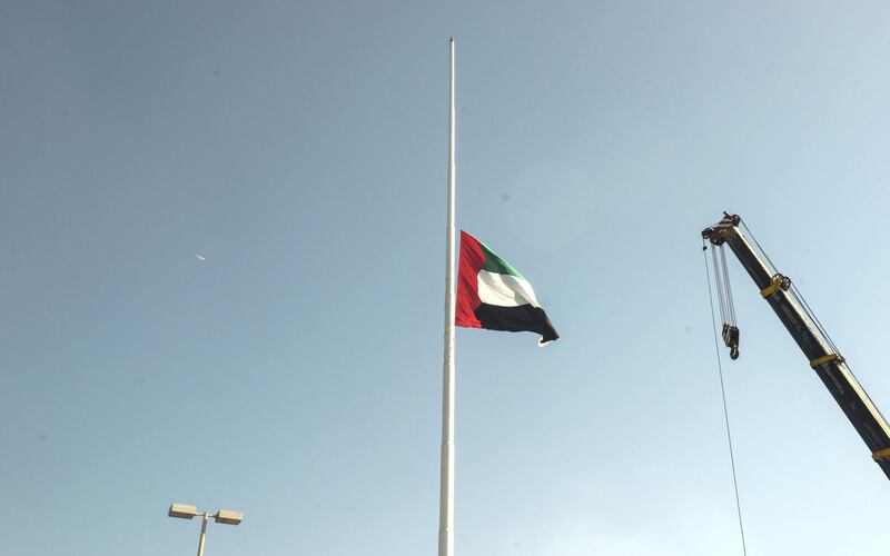 Abu Dhabi, United Arab Emirates - Flagpole at Heritage Village flying at half mast to commemorate Martys day on Thursday November 30, 2017. (Khushnum Bhandari/ The National)
