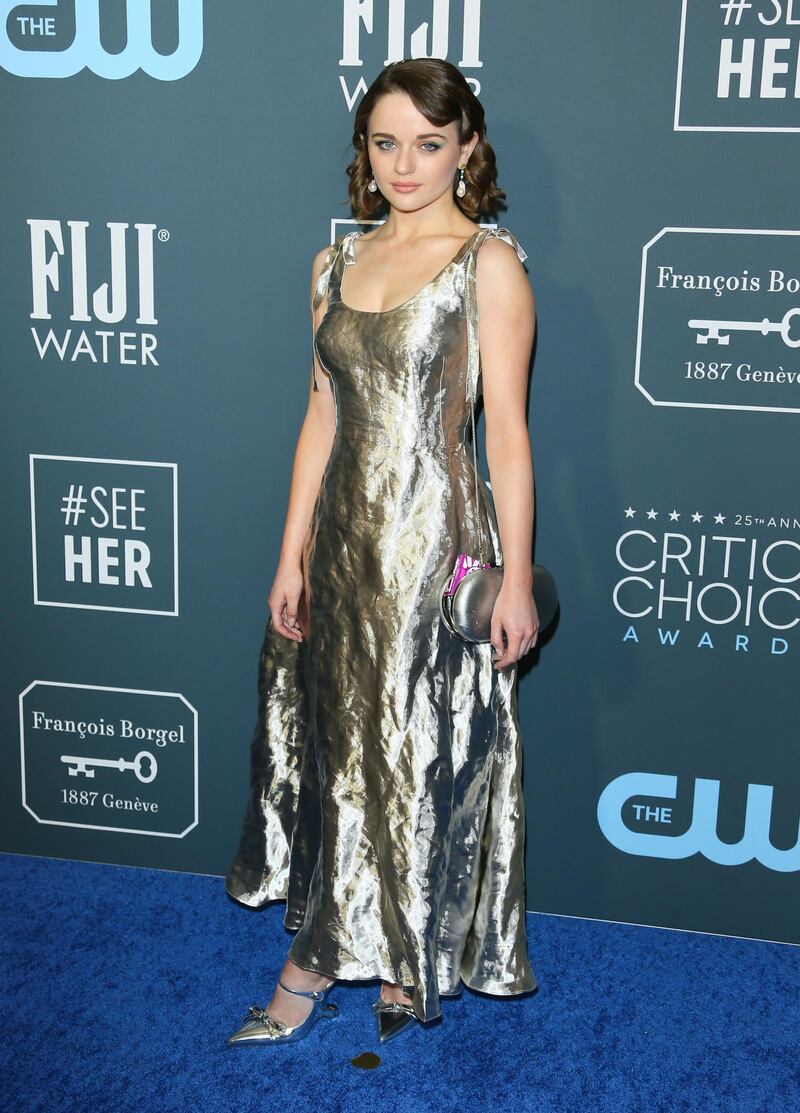 Joey King, wearing Prada, arrives at the 25th annual Critics' Choice Awards on Sunday, January 12, 2020. AFP