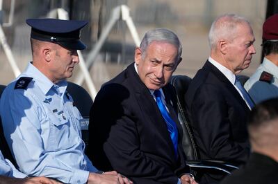 Israeli Prime Minister Benjamin Netanyahu at an air force event on Thursday. AP
