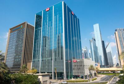 R9FTF2 Office buildings at Emaar Square business district in Downtown Dubai, United Arab Emirates