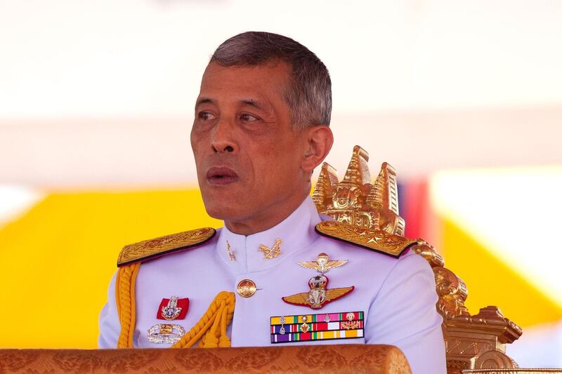 Thai King Maha Vajiralongkorn presiding over the annual royal ploughing ceremony outside Bangkok's royal palace. AFP