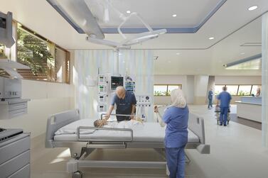A rendering of the Paediatric Intensive Care Unit at the upcoming Magdi Yacoub Global Heart Centre in Cairo. Funding for the unit was donated in memory of Sheikh Khalid bin Sultan Al Qasimi, who died in London last year. Wam