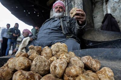 Truffle hunters in Syria are vulnerable to attacks by ISIS militants. AFP