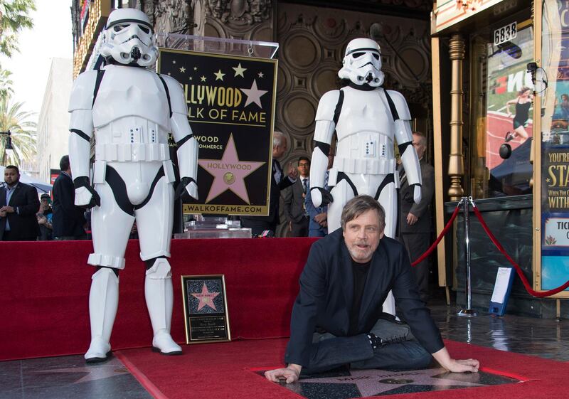 Actor Mark Hamill is honored with a star on the Hollywood Walk of Fame. AFP