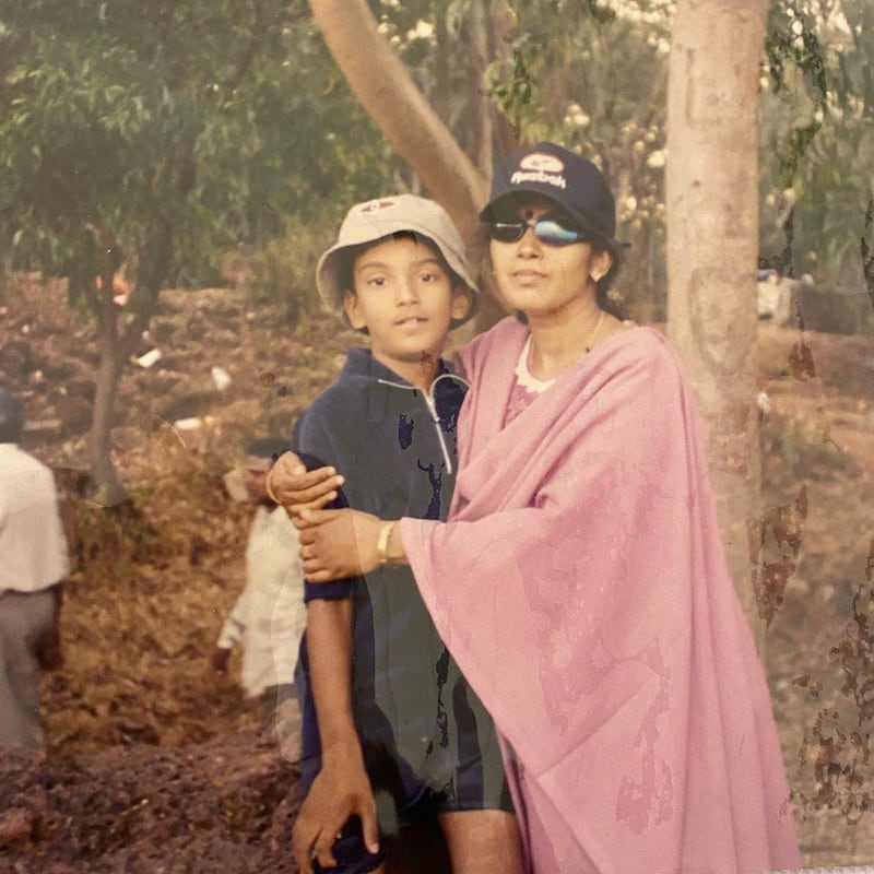 India batsman KL Rahul with his mother Rajeshwari Lokesh.