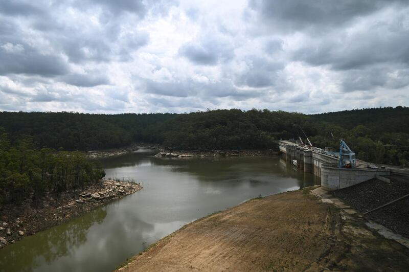 Water levels seen at Warragamba Dam in Sydney. EPA