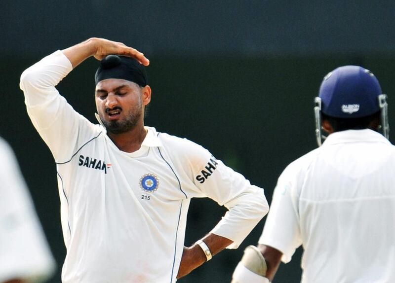 Harbhajan Singh, here reacting after an unsuccessful appeal for the wicket of unseen Sri Lankan cricketer Malinda Warnapura during the fourth day of the third and final Test match between India and Sri Lanka  in Colombo on August 11, 2008. Harbhajan’s infamous moment in the IPL came on April 25, 2008, when he slapped Sreesanth. Lakruwan Wanniarachchi / AFP