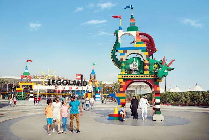 Build structures in the colours of the UAE flag at Legoland Dubai