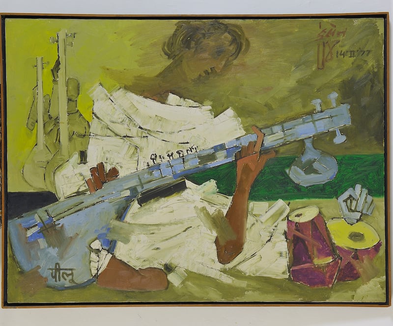 Untitled, oil on canvas, 36" x 48", by MF Husain. Photo: Vadehra Gallery