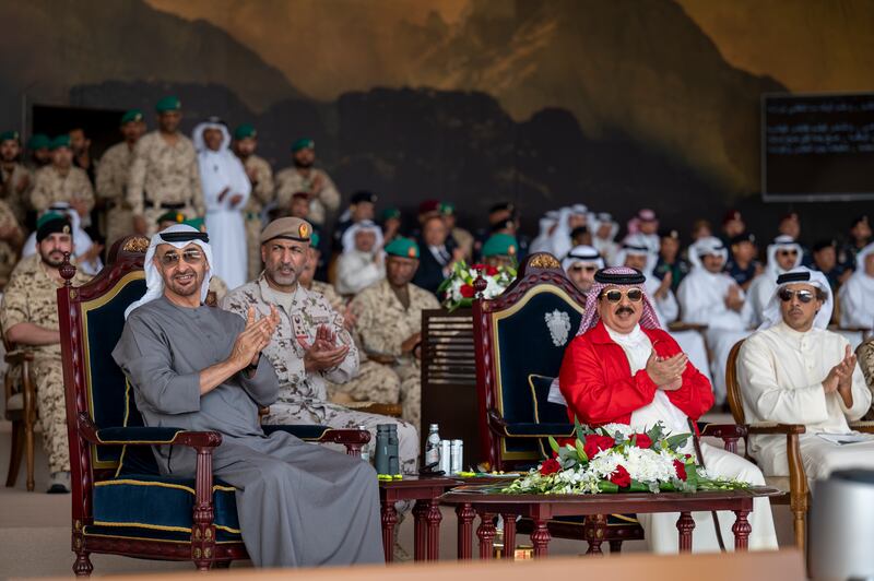 Sheikh Mohamed, King Hamad and Sheikh Mansour.