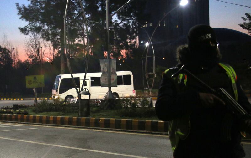 Australian cricket team is escorted to a hotel on arrival in Islamabad. EPA