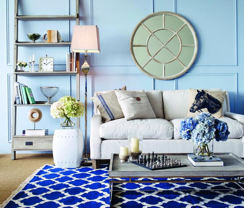 Quatrefoil blue rug. Courtesy of Indigo Living
