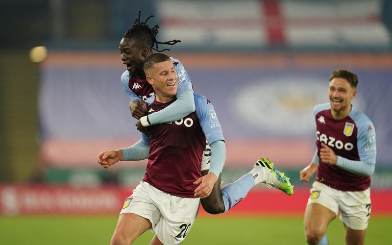 Aston Villa's Ross Barkley celebrates scoring a late winner. Reuters