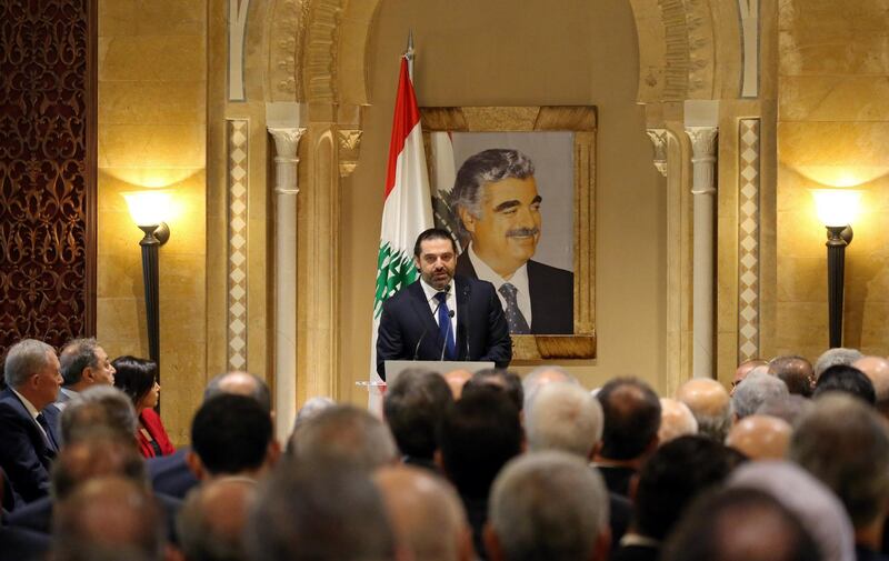 Lebanese Prime Minister-designate Saad al-Hariri speaks during a news conference in Beirut, Lebanon, November 13, 2018. REUTERS/Mohamed Azakir