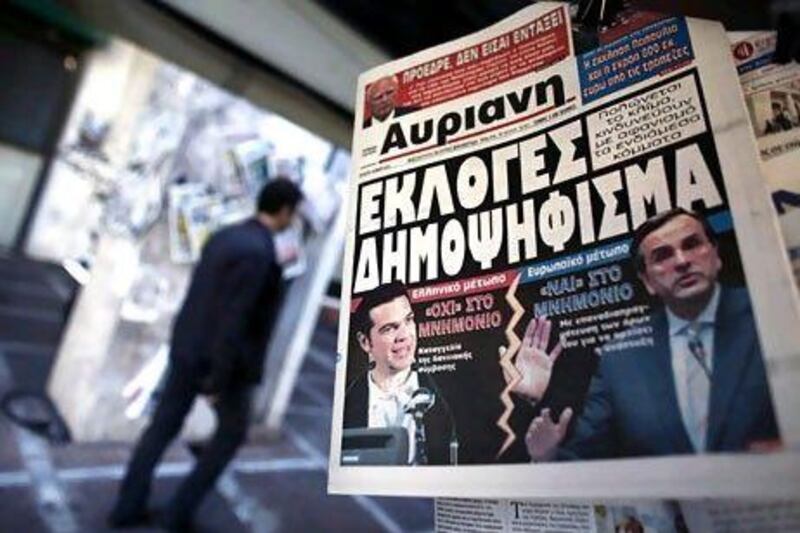 Greek voters will be going to the polls on June 17 after last-ditch talks to form a coalition government failed last Tuesday. Kostas Tsironis / Bloomberg
