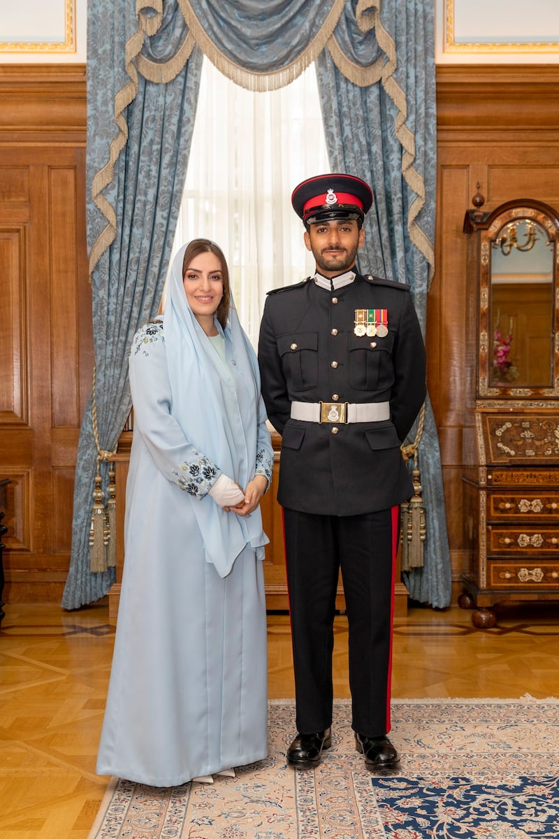 Sayyida Al Busaidiyah and Prince Dhi Yazan at Sandhurst. Photo: @OmanNewsAgency Twitter