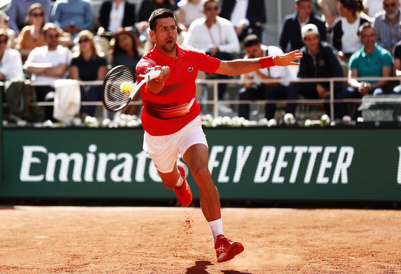 Novak Djokovic defeated Aljaz Bedene of Slovenia at the French Open on Friday, May 27, 2022. EPA