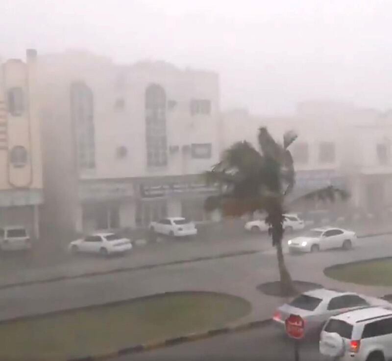 Heavy rain in Khorfakkan