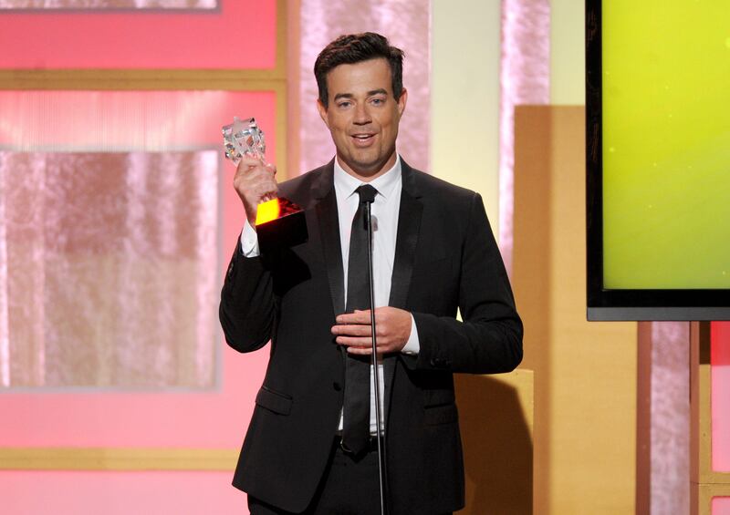 Carson Daly accepts the award for best reality series-competition for "The Voice" at the Critics' Choice Television Awards in the Beverly Hilton Hotel on Monday, June 10, 2013, in Beverly Hills, Calif. (Photo by Frank Micelotta/Invision/AP) *** Local Caption ***  2013 Critics Choice Television Awards - Show.JPEG-0427d.jpg