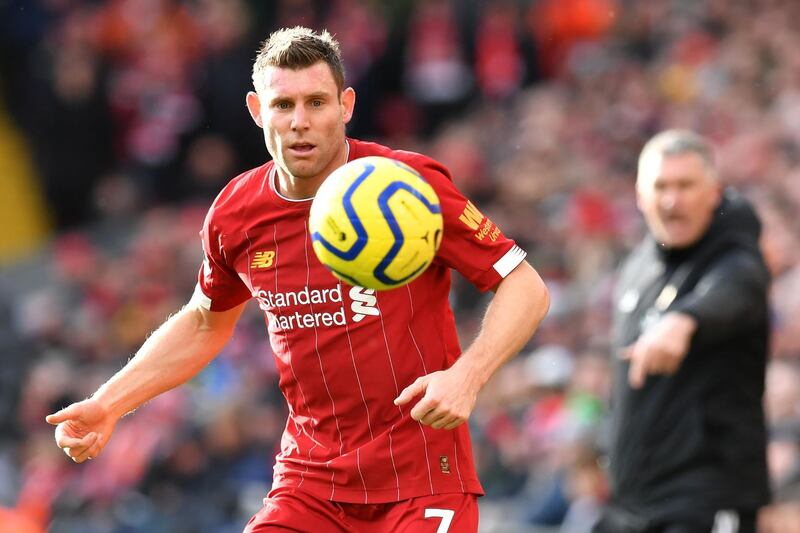Liverpool's James Milner controls the ball. AFP
