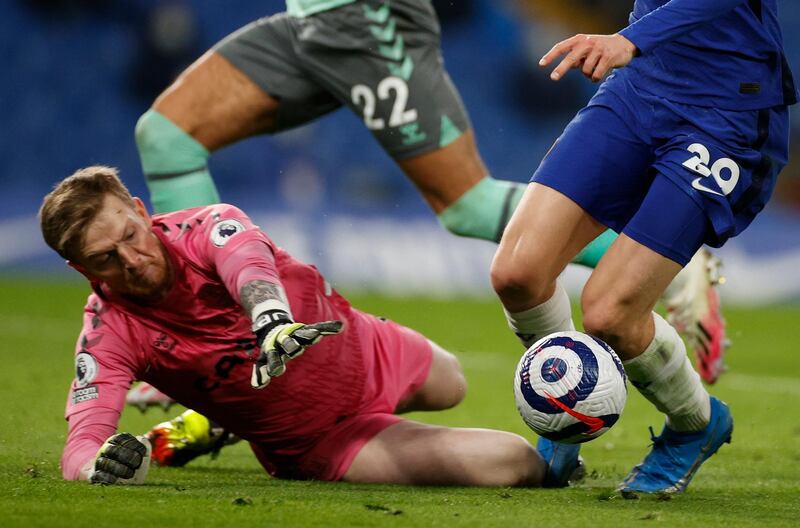EVERTON RATINGS: Jordan Pickford, 8 – Though Pickford gave away a penalty when fouling Havertz midway through the second half, this was an inspired performance. Pulled off a number of outstanding saves to prevent Ancelotti’s men from further embarrassment. EPA