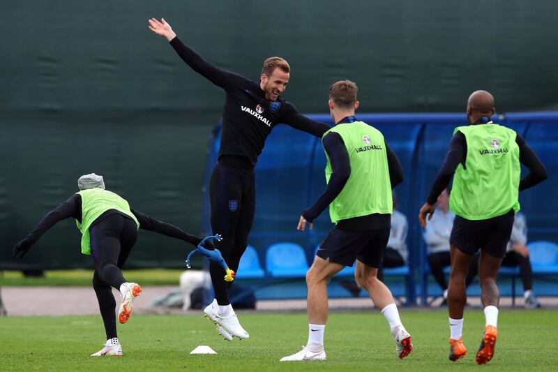 England's Harry Kane during training. Reuters