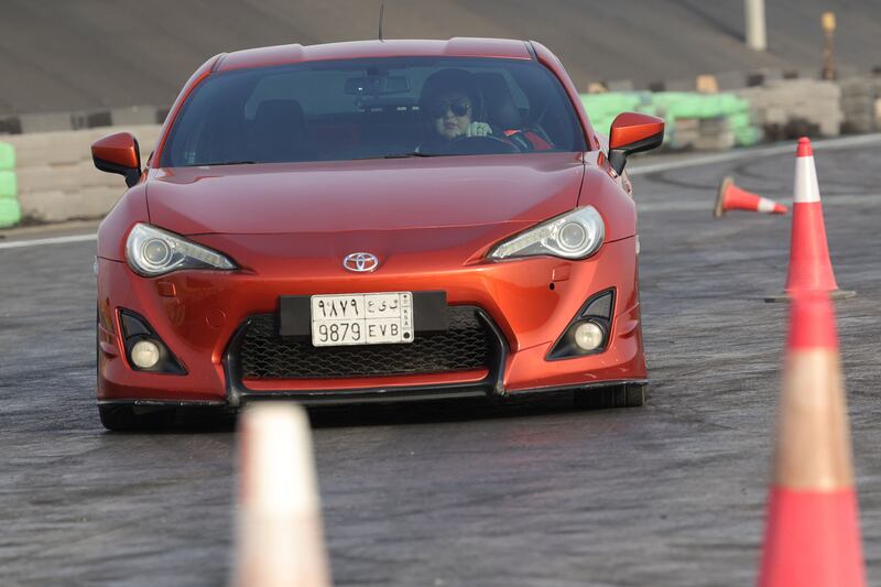 Almarglani tackles the circuit in a Toyota 86.  AFP