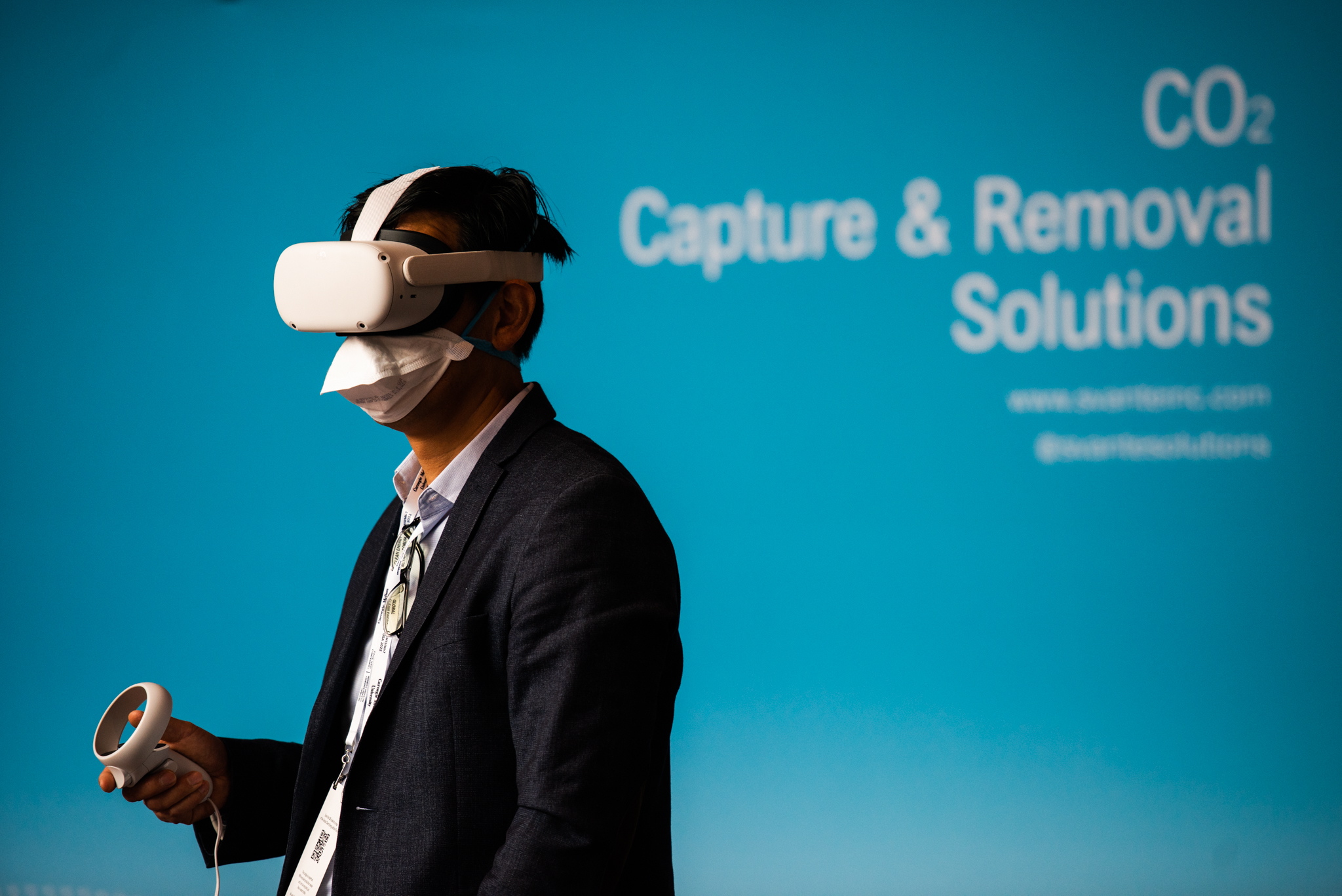 Virtual reality exploration of a carbon capture facility during the Global Clean Energy Action Forum held at the David L Lawrence Convention Centre in Pittsburgh, Pennsylvania, US. EPA