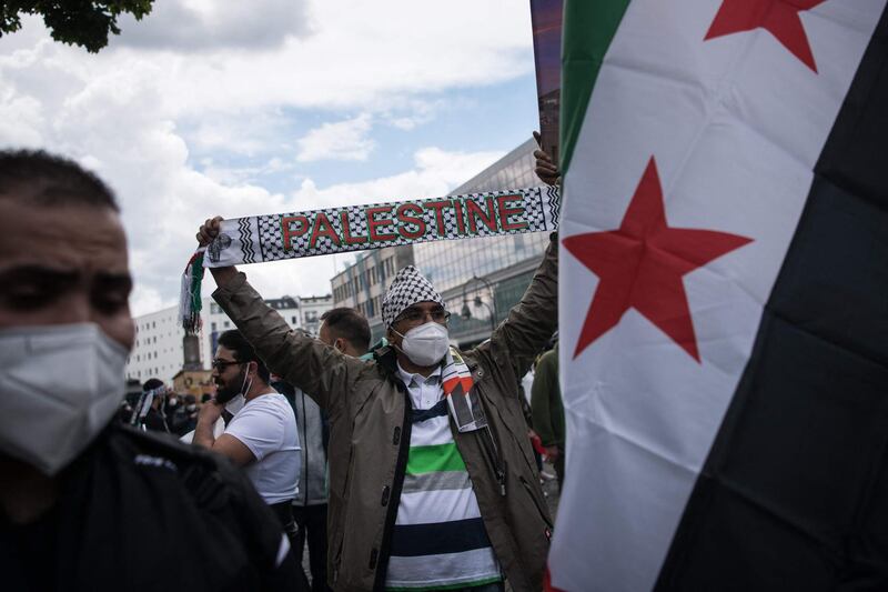Pro-Palestine demonstrators in Berlin, the capital of Germany. AFP