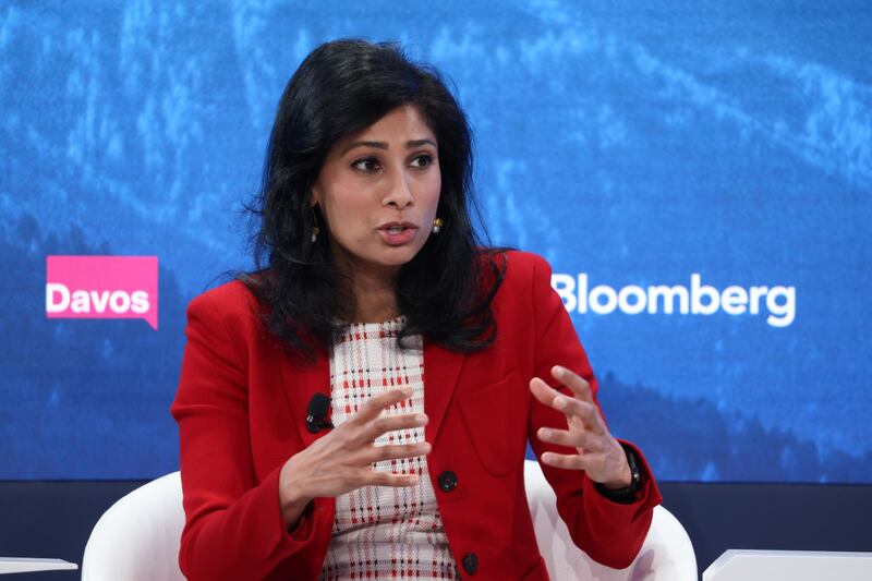 IMF first deputy managing director Gita Gopinath says global policies should push forward on the Paris climate agenda and support the expansion of diversified global trade. Bloomberg