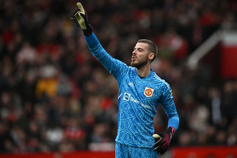 MANCHESTER UNITED RATINGS: David de Gea 8 - Tipped a Diop header over as Fulham started well and pressured his box from wide. Crowd nervous when the ball went back to him. Top save from Robinson on 46 and then, with his fingers, from Willian a minute later. Diving save from Mitrovic on 65 – kept United in the game. 

AFP
