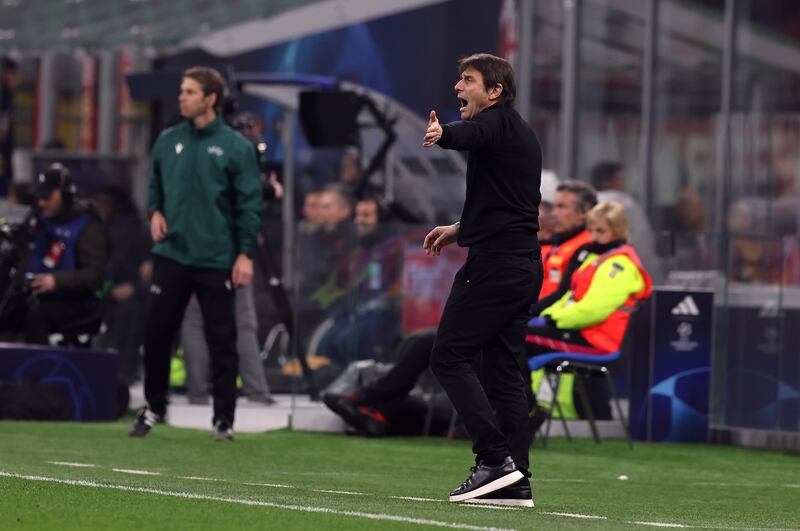 Tottenham manager Antonio Conte on the touchline. PA