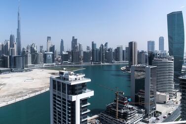 DUBAI, UNITED ARAB EMIRATES. 29 OCTOBER 2019. Dubai skyline seen from Deyaar properties on Business Bay. (Photo: Reem Mohammed/The National) Reporter: Section: