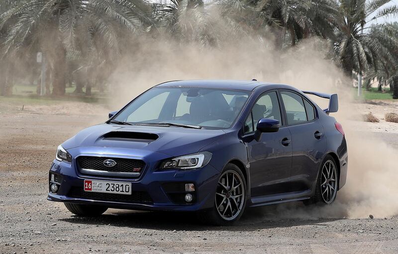 ABU DHABI , UNITED ARAB EMIRATES , APRIL 25  – 2018 :- Suburu WRX car during the road test in Abu Dhabi. ( Pawan Singh / The National ) For Arts & Life. Story by Adam Workman