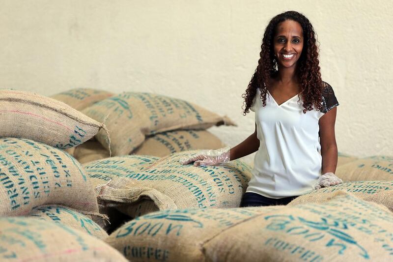 Orit Mohammed, the founder of the Boon coffee company, at its roastery in Dubai Investments Park. Satish Kumar / The National