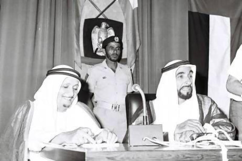 Sheikh Zayed attends a FNC meeting. The Year of Zayed will highlight his local, regional and international achievements.