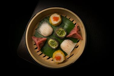 Hakkasan's signature Dim Sum platter. Hakkasan Dubai