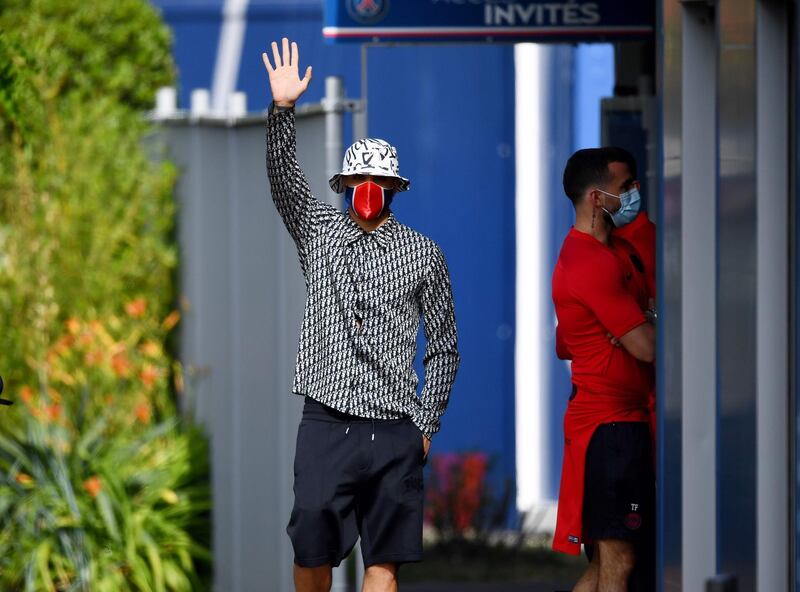 Paris Saint-Germain's French defender Layvin Kurzawa arrives at the team's "Camp des Loges" training grounds in Saint-Germain-en-Laye, west of Paris. AFP