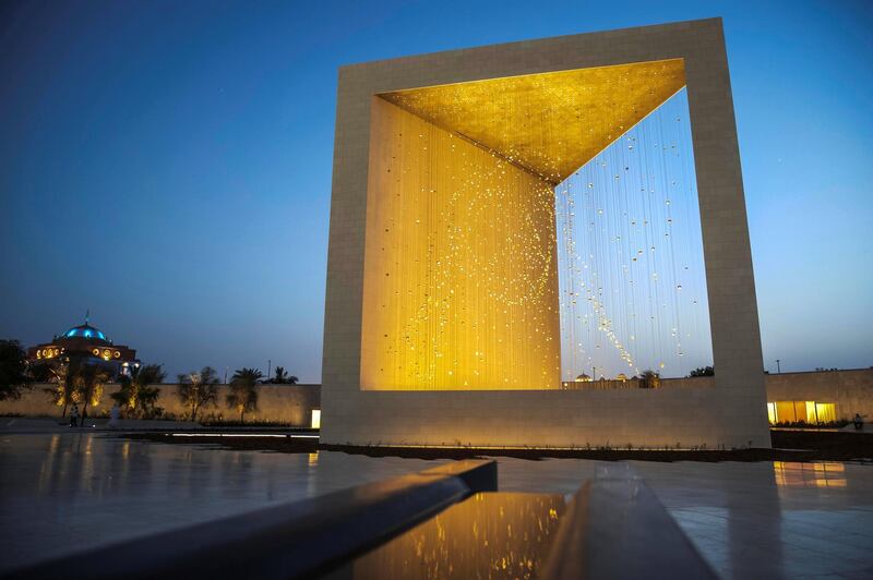 ABU DHABI, UNITED ARAB EMIRATES. 05 MAY 2018. The Founders Memorial in Abu Dhabi on the Corniche located next to the grounds of the Emirates Palace. The memorial celebrates the life and vison of the late Sheikh Zayed. (Photo: Antonie Robertson/The National) Journalist: None. Section: Big Picture.